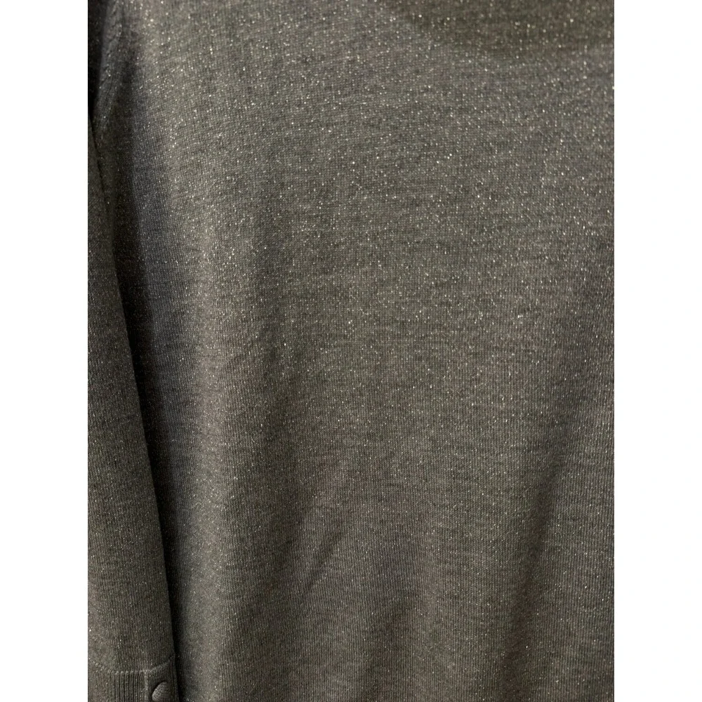 Talbots Plus 2X Silver Metallic Sparkle‎ Cowl Neck Sweater